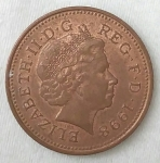 monedas de Europa - Reino Unido -  1998 - one penny