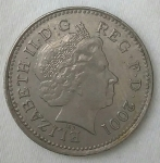 monedas de Europa - Reino Unido -  2001 ten pence