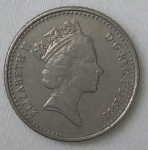 monedas de Europa - Reino Unido -  1991 five pence