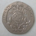 monedas de Europa - Reino Unido -  1982 twenty pence