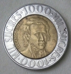 monedas de America - Ecuador -  1996 -1000 sucres
