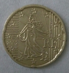 monedas de Europa - Francia -  2002 - 20 centavos euro