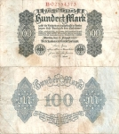 monedas de Europa - Alemania -  Alemania 100 Marcos  Ago 1, 1922 P-75
