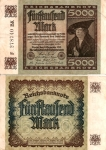 monedas de Europa - Alemania -  Alemania 5000 Marcos  Dic 2, 1922 P-81a