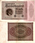 monedas de Europa - Alemania -  Alemania 100000 Marcos  Feb 1, 1923 P-83a/1