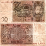 monedas de Europa - Alemania -  Alemania 20 Reichsmark  Ene 22, 1929 P-181