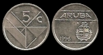 monedas de Europa - Holanda -  ARUBA 5 Cents 1996 km1