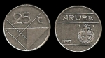 monedas de Europa - Holanda -  ARUBA 25 Cents 1997 km3