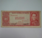 monedas de America - Bolivia -  1962 - 100 Bolivianos