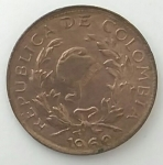 monedas de America - Colombia -  1960 - 1 centavo