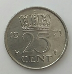 monedas de Europa - Islandia -  1971 - 25 cent