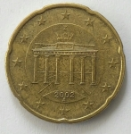 monedas de Europa - Italia -  2002 - 20 centro Euro