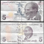 monedas de Asia - Turqu�a -  5 Lira Turca