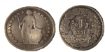 monedas de Europa - Suiza -  MEDIO FRANCO DE PLATA