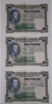 monedas de Europa - Espa�a -  3 Billetes 100 PESETAS SIN CIRCULAR 1925 , SERIE F 