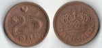monedas de Europa - Dinamarca -  25 ØRE