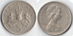 monedas de Europa - Reino Unido -  NEW PENCE 5