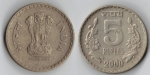 monedas de Asia - India -  5 rupias
