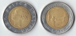 monedas de Europa - Italia -  L. 500
