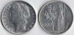 monedas de Europa - Italia -  L. 100