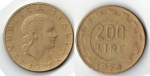 monedas de Europa - Italia -  200 LIRE