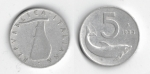 monedas de Europa - Italia -  5 LIRE