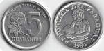 monedas de America - Paraguay -  5 guaraníes