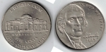 monedas de America - Estados Unidos -  Nickel Jefferson five cents