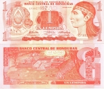 monedas de America - Honduras -  LEMPIRA  Y  ESCUDO  NACIONAL