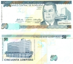monedas de America - Honduras -    JUAN  MANUEL  GALVEZ  DURÓN  Y  EDIFICIO  DE  BANADESA.
