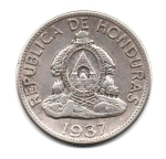 monedas de America - Honduras -  UN  LEMPIRA  DE  PLATA  (Anverso)