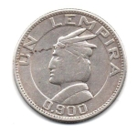 monedas de America - Honduras -  UN  LEMPIRA  DE  PLATA  (Reverso)