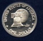 monedas de America - Estados Unidos -  KM-206a  UNITED  STATES  OF  AMERICA.  ONE  DOLLAR.  BELL  AND  MOON.    (Reverso)