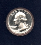 monedas de America - Estados Unidos -  LIBERTY.  GEORGE WASHINGTON.  IN  GOD  WE  TRUST.  1776-1976.  (Anverso)